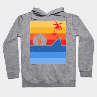 Retro minimalist attack shark Hoodie